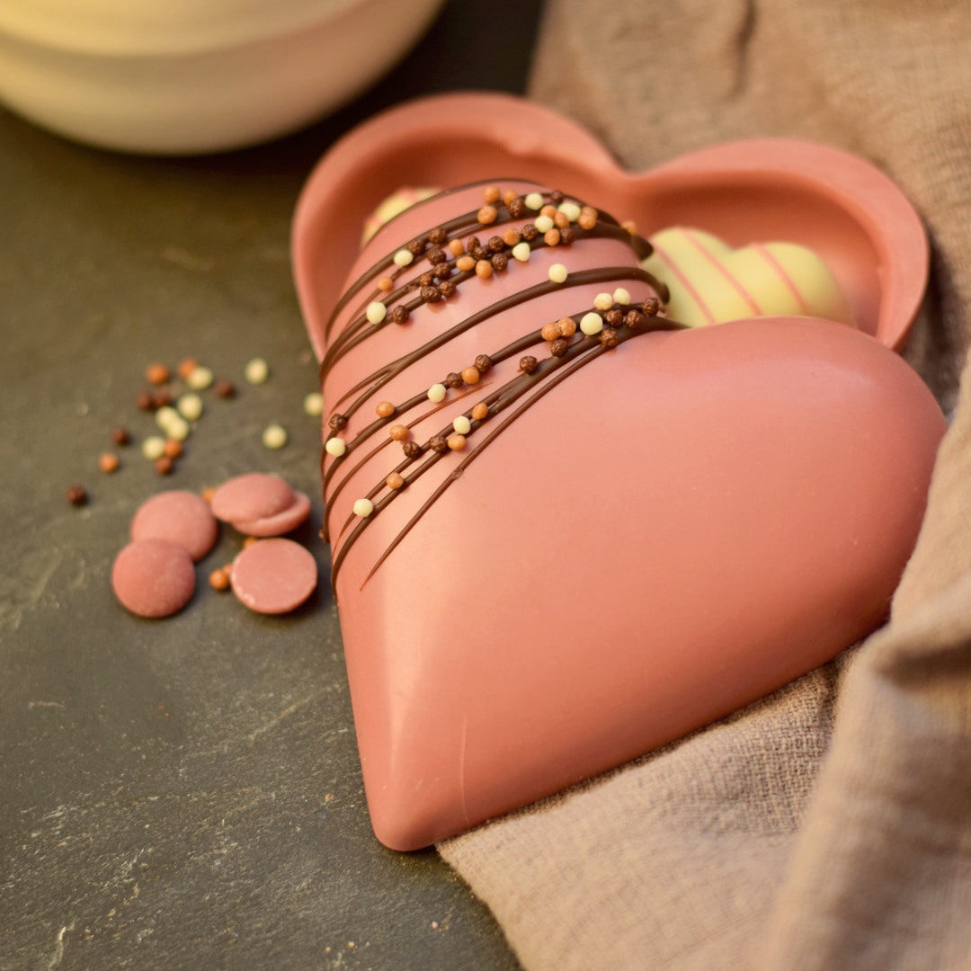 Heart-shaped chocolate box
