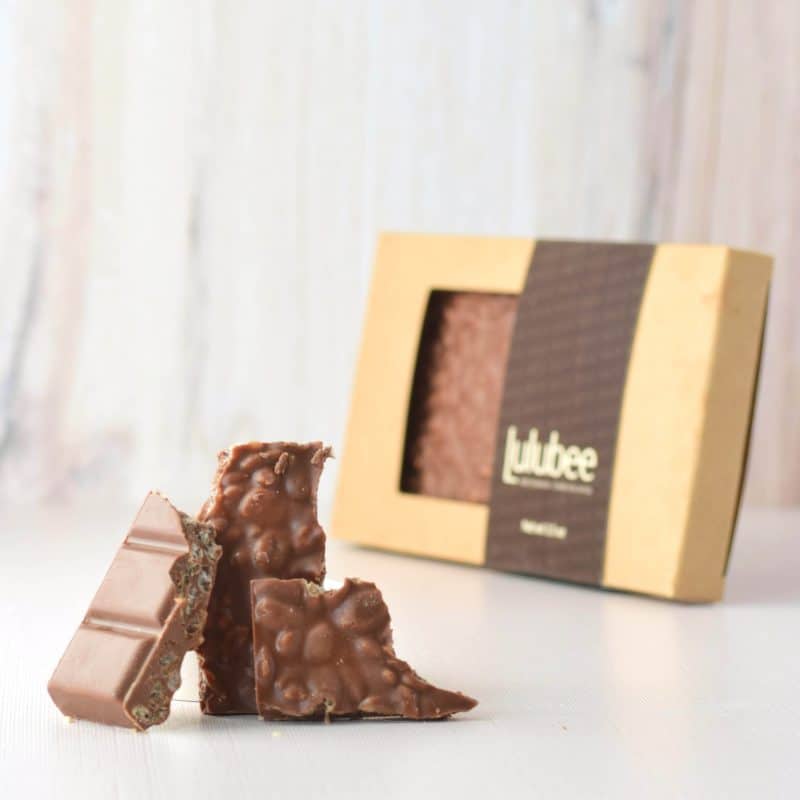 Gourmet Milk Chocolate Bar with Crisp Rice | Lulubee Chocolates