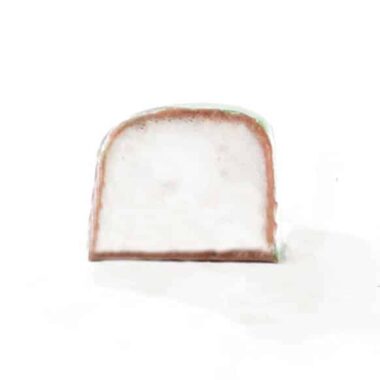 Inside view of a rabbit-shaped gourmet chocolate truffle filled with handcrafted vanilla bean marshmallow