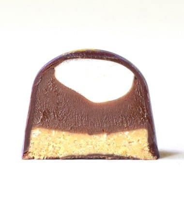 Inside view of a S'mores gourmet chocolate truffle