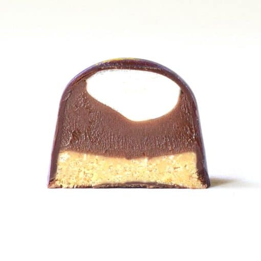 Inside view of a S'mores gourmet chocolate truffle