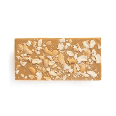 Gourmet Caramelized White Chocolate Bar with Salted Cashews