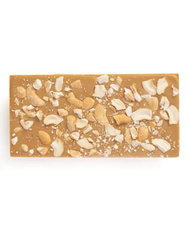 Gourmet Caramelized White Chocolate Bar with Salted Cashews