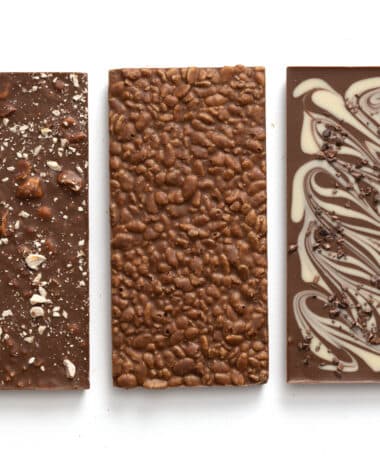 Enjoy this Milk Chocolate Lovers Sampler that includes Salted Hazelnut Milk Chocolate Bar, Crisped Rice Milk Chocolate Bar, and Triple Chocolate Bar