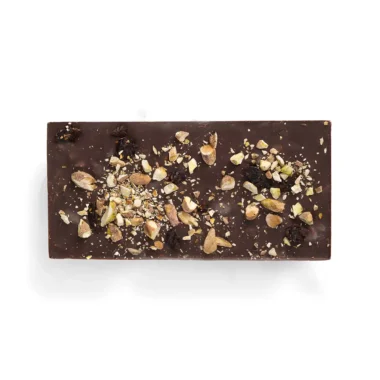 Gourmet Dark Chocolate Bar with Cranberries and Pistachios
