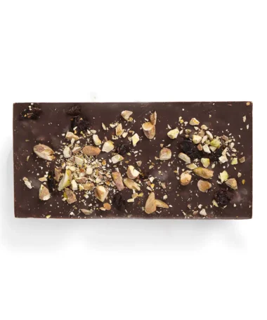 Gourmet Dark Chocolate Bar with Cranberries and Pistachios
